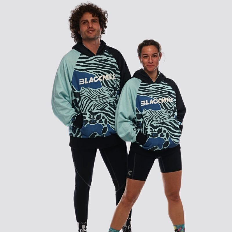 Φούτερ με κουκούλα - Aqua Animal Print - Image 2